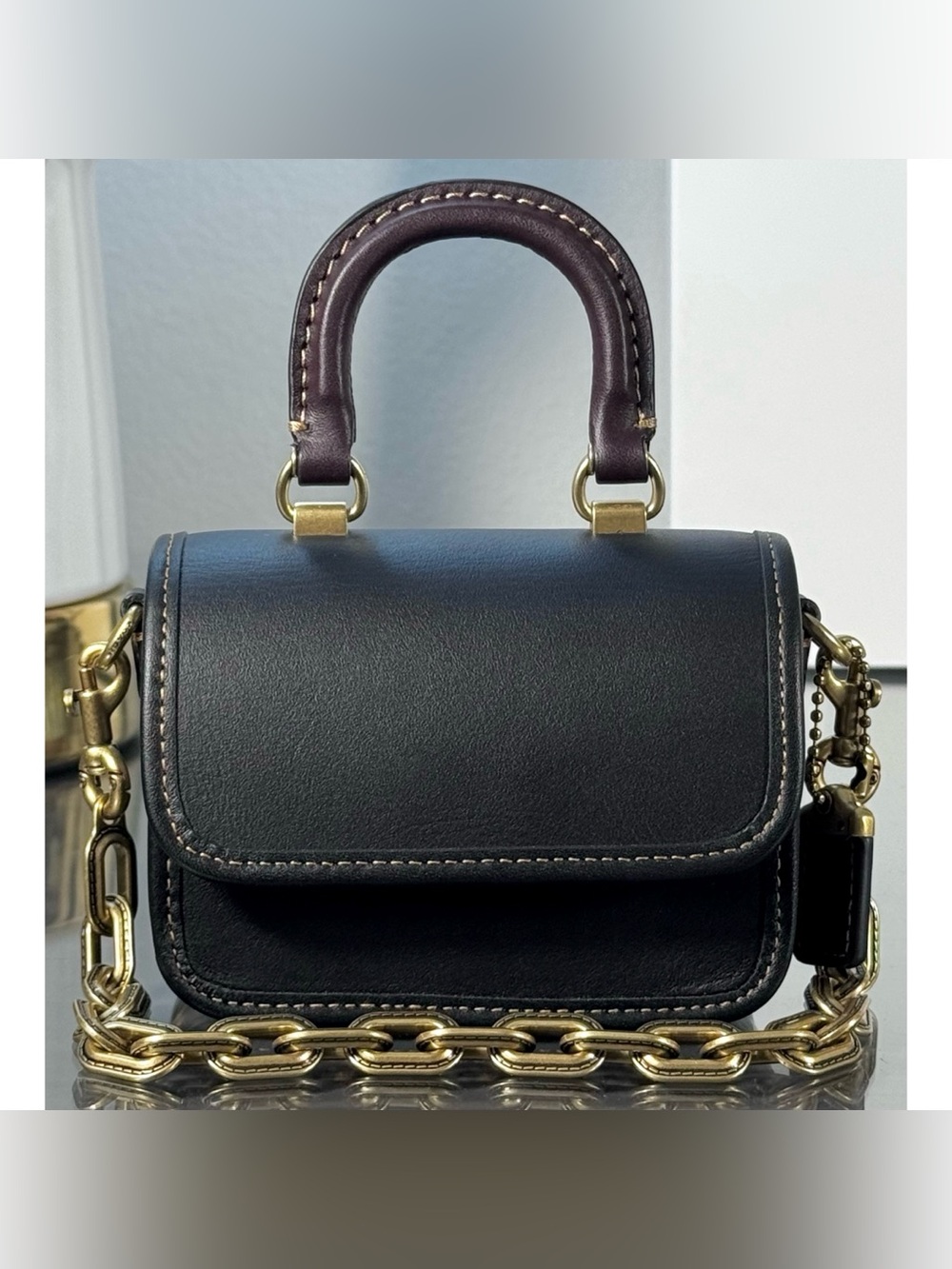 COACH Rogue Top Handle 12 In Colorblock, BLACK CM423